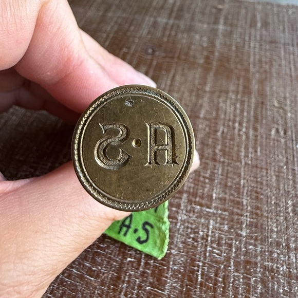 Antique French Letter Wax Seal Stamp – A.S - Picture 2 of 3